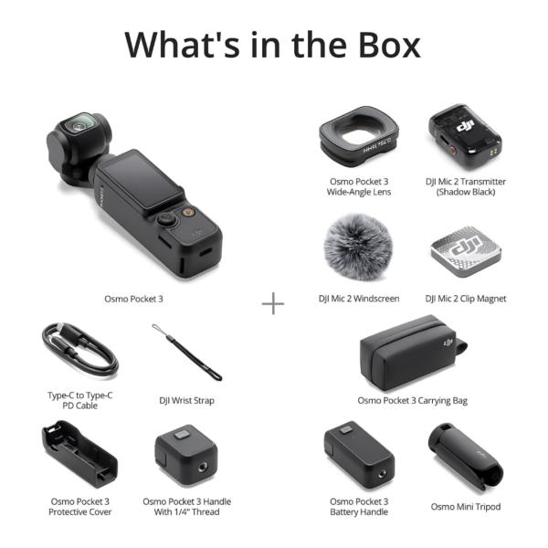 Osmo Pocket 3 Combi-Creation, vlog camera with 1-inch CMOS and 4K/120fps video, 3-axis stabilization, multifunctional - Afbeelding 8